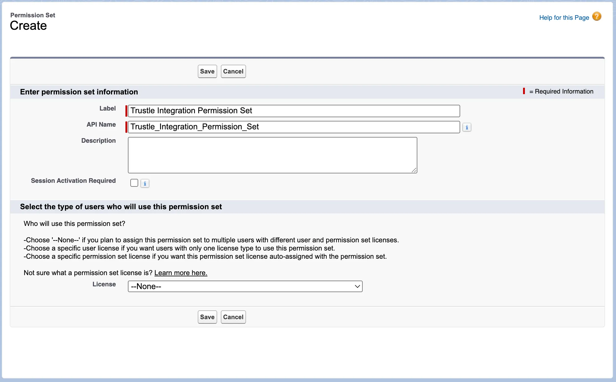 Name the permission set
