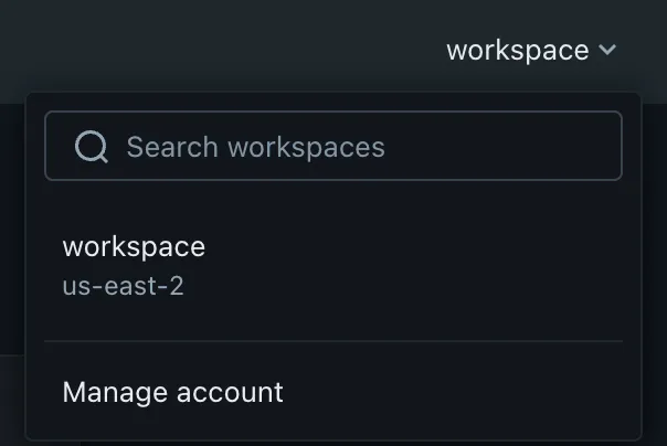Databricks account management console