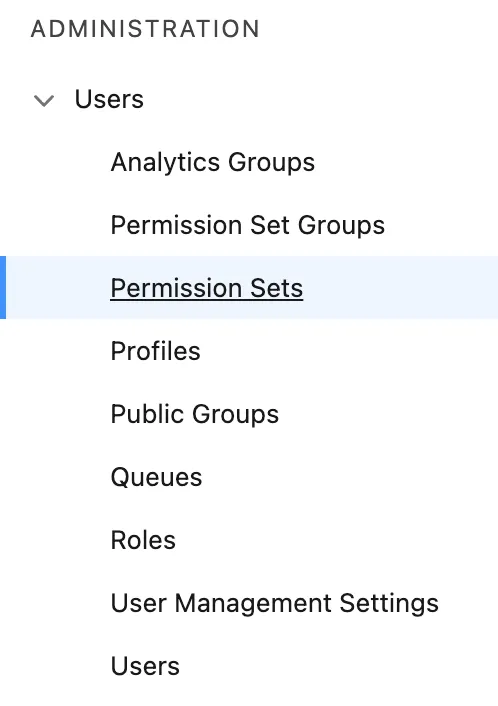 Open the Permission Set panel