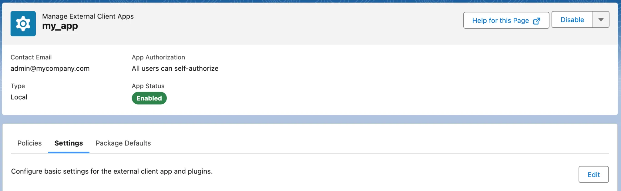 Open the Settings tab