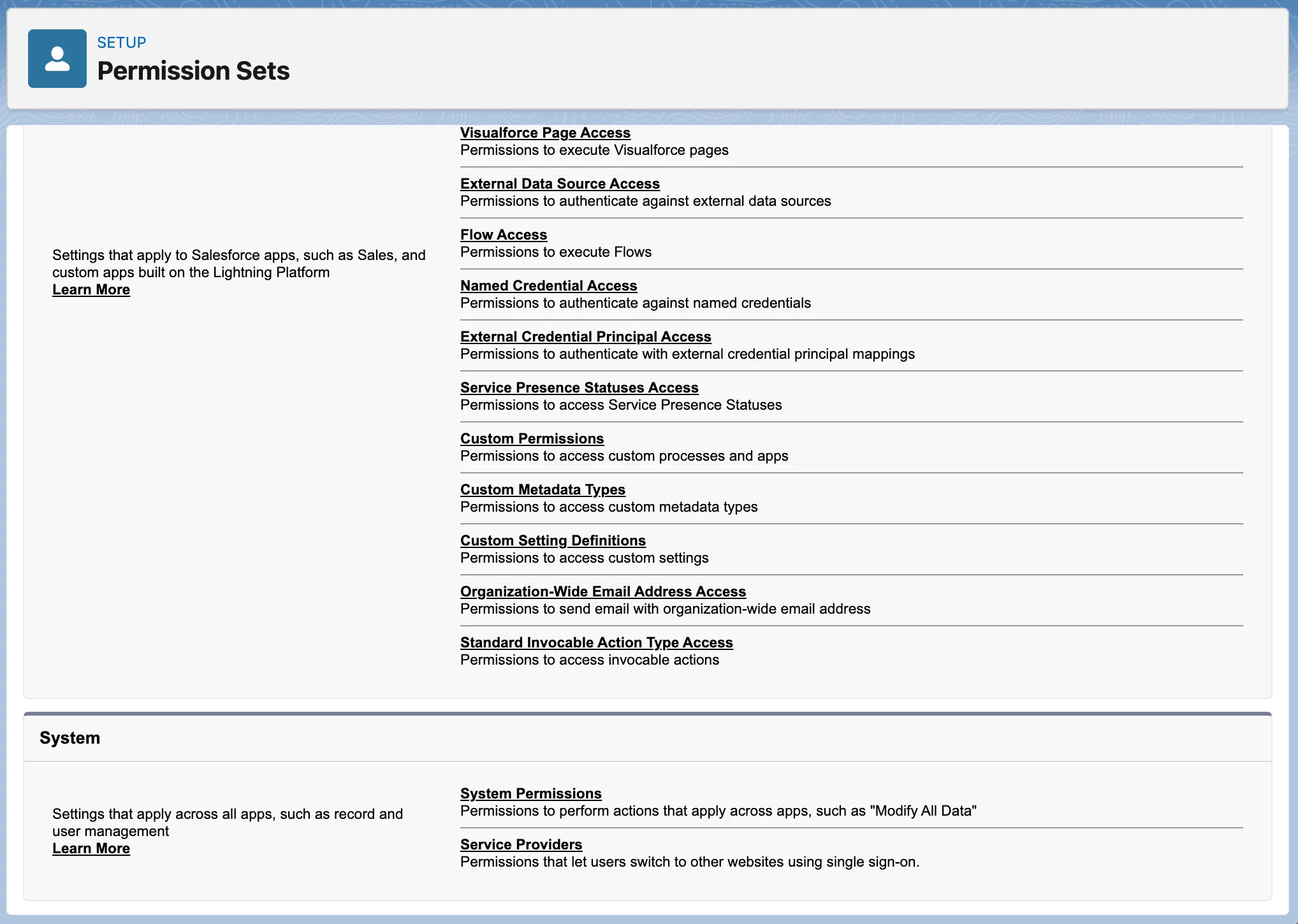 Open System Permissions